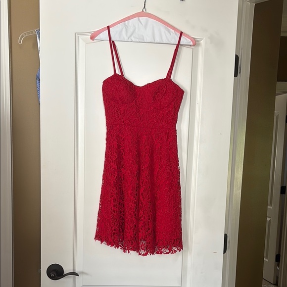 Lulus Dresses & Skirts - Elegant Red Lace Dress